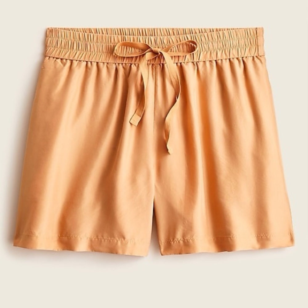 JCrew washed silk Women's Tan Shorts